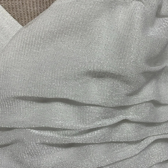 Jonathan Martin Dress Women's 16 White Sparkles Sleeveless V-Neck Boho - Picture 9 of 16